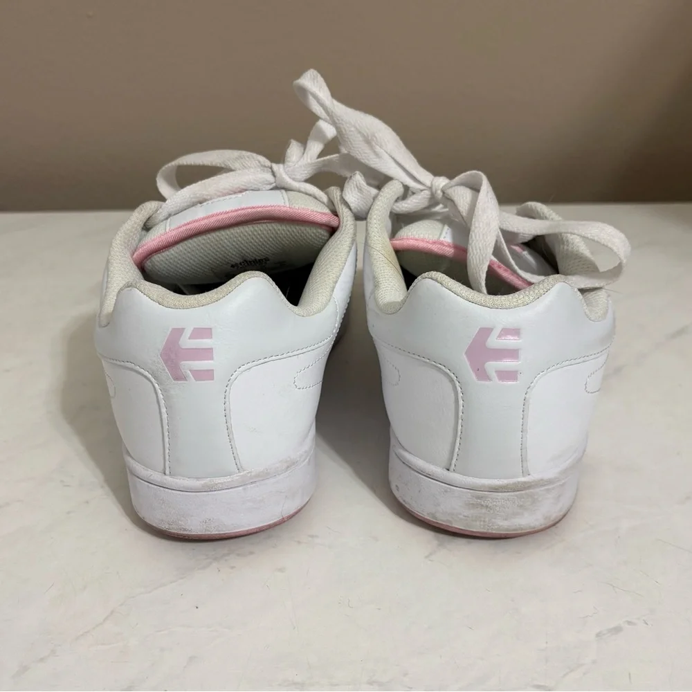Etnies Y2K Women’s 9.5 Callicut White Pink Leather Lace Up Sneakers Skate Punk